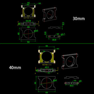RJXHOBBY RJX 30/40/50mm Abrazadera de Tubo de Aluminio y Carbono, Placa Central de Fijación, Conector de Tubo Redondo para Brazo de Dron Agrícola - Product Image 6