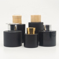 Bouteille en verre noir ronde vide de 50 ml, 100 ml, 150 ml pour diffuseur de parfum à bâtonnets d'aromathérapie avec bouchon
