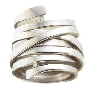 Bague géométrique en acier inoxydable H390, bijou moderne unisexe, cadeau tendance, design sobre pour femmes et hommes - Product Image 6