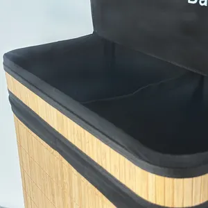 Großer Bambusgewebter Schmutzkleidungs-Speicherkorb Bad wasserdichtes umweltfreundliches Material Wäsche-Korb mit Griff
