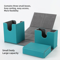 Organisateur de cartes en cuir PU, boîte de rangement multifonctionnelle pour cartes, boîte à cartes magnétique