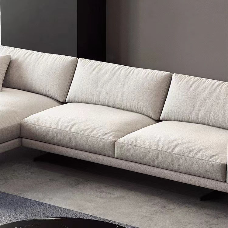 Luxury sectional lounge home furniture couches metal base woven fabric living room sofas