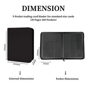 Carpeta de 9 Bolsillos de Material PU Rígido de la Marca Jinda Premium con Cierre, Compatible con Tarjeteros Estándar, Tarjetas Deportivas TCG, Tarjetas de Visita - Product Image 4