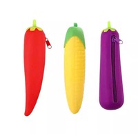 Étui à crayons et pochette en silicone souple imperméable avec fermeture éclair pour enfants, étudiants, organisateur de fournitures scolaires, porte-monnaie