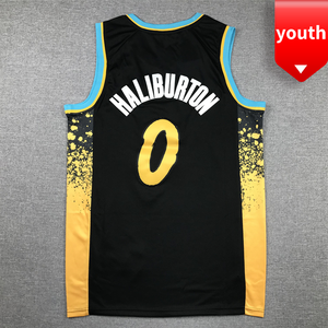 Short de basket-ball brodé Tyrese Haliburton de haute qualité 0 # pour jeunes maillot respirant et à séchage rapide vente en gros - Product Image 3