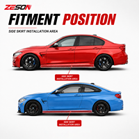 Extensions de jupes latérales ZESON en fibre de carbone sèche style MP pour BMW M3 F80 M4 F82 F83, paire gauche et droite, 2014-2018
