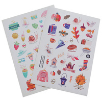Set Lembar Stiker Perencana Desain Kustom, Stiker Grafiti Perekat Kiss Cut dengan Perencana