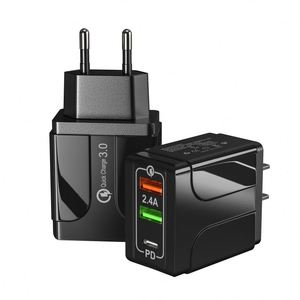 Quick Charger <b>Adapter</b> Multi-Port <b>USB</b> QC3.0 Fast Charger Head PD+2USB <b>Type</b>-<b>C</b> Interface 2.4A Travel Charger for EU/US Features - Product Image 2