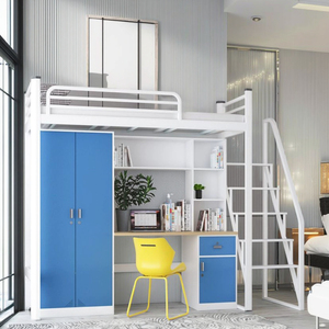 Nguồn Nhà Sản Xuất Đôi Trong Đầy Đủ Giường Tầng Sắt Thép Vua Giường Khung Giường Tầng Cho Người Lớn Với Cầu Thang - Product Image 2