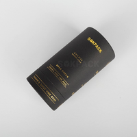 Boîte Cadeau Personnalisée en Papier Kraft Noir avec Couvercle Séparé en Papier, Tube Cylindrique Rond pour Emballage de Parfum, Bougie, Aromathérapie