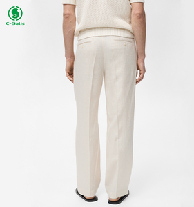 <span class=keywords><strong>Pantaloni</strong></span> da <span class=keywords><strong>uomo</strong></span> a pieghe in <span class=keywords><strong>lino</strong></span> <span class=keywords><strong>100</strong></span>% <span class=keywords><strong>pantaloni</strong></span> comodi - Product Image 2