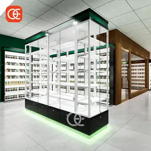 Factory Shop Cabinet Smoke Shop Showcase Led Display Cigar Rack Show Case Smoke Shop Furniture
