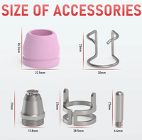 Kit de consommables pour torche de découpe plasma YEESTECH AG-60 (standard) 20x buses de 0,040'' 20x électrodes 10x coupelles 4x supports