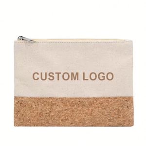 Bolsa de Cosméticos Personalizada 100% Corcho Natural Reciclado, Bolsa de Regalo de Viaje, Bolsa de Maquillaje Reutilizable con Cierre, Clásica y Moderna para Exteriores - Product Image 2