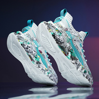 Sepatu Lari Sporty Bernapas Minimalis Pria Wanita, Sneakers Tali, Track Trail, Kain Stretch Mesh, Penambah Tinggi