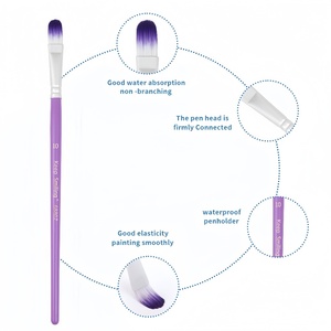 Nuevo estilo Keep Smiling 7PCs Cepillo <span class=keywords><strong>de</strong></span> nailon Mango <span class=keywords><strong>de</strong></span> cepillo <span class=keywords><strong>de</strong></span> madera Pincel <span class=keywords><strong>de</strong></span> artista sin ramificación para pintar - Product Image 4