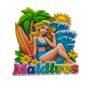 Aimant de réfrigérateur personnalisé avec logo, requin, planche de surf, imprimé en résine, souvenir des <span class=keywords><strong>Seychelles</strong></span> - Product Image 5
