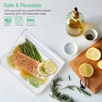 Eco-vriendelijke herbruikbare PEVA lunchtas met matglanzende rits, op maat gemaakte verpakking voor broodjes, snacks, fruit en brood, voedselveilige verpakking met opdruk