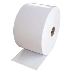 80gsm Semi Gloss Art Paper Jumbo Thermal Transfer Label Permanent Adhesive Couche Label Jumbo Roll