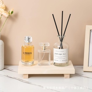 Wood Color Rectangle Decorative Tray 23cm X 15cm X 3.8cm <b>Desktop</b> Display <b>Shelf</b> For Figurine And Ornament - Product Image 4