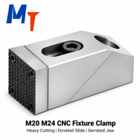 Pince de fixation CNC manuelle M20 M24 pour centre d'usinage, à glissière queue de cygne et mâchoire dentée anti-déformation, vente en gros OEM
