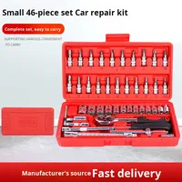 Jeu de douilles à cliquet chromées de 46 pièces, petit modèle, pour réparation et entretien automobile, modèle 05