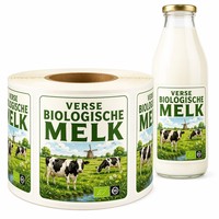 Étiquettes personnalisées en vinyle autocollant imperméable, imprimées en couleur, résistantes aux rayures UV, découpées sur mesure pour jus, lait, spiritueux