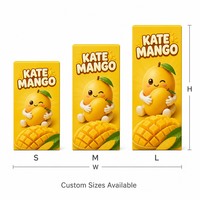 Op maat gemaakte bedrukte stevige geschenkverpakking voor Keitt Mango premium fruitverpakkingen, cartoonontwerp deksel en bodem, groothandel OEM