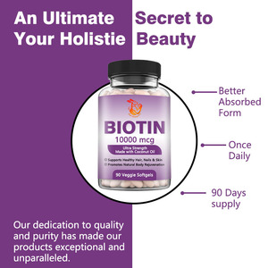 Suplementos Herbales Naturales de Marca Privada, Cápsulas Blandas de Biotina para Fortalecer las Cutículas de las Uñas, Cápsulas Blandas Dietéticas con Biotina - Product Image 3