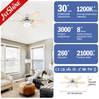 Ventilateur de plafond innovant 1stshine de 32 pouces avec télécommande, de qualité commerciale, personnalisable OEM/ODM, à économie d'énergie, avec lumière LED