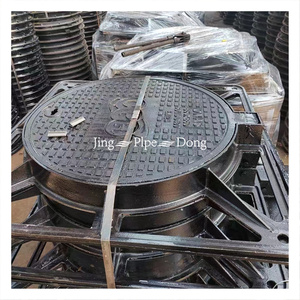 Tapa de <span class=keywords><strong>Alcantarilla</strong></span> Redonda de Hierro Negro Duradera de Tamaño Personalizado, Marca Jingdong, Fabricada en China, Venta Caliente, En124 D400 - Product Image 4