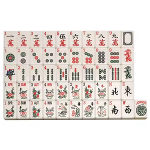 Tuile de Mahjong en acrylique double couche gravée personnalisée Taille personnalisée 42mm Jeu de tuiles de qualité casino professionnel magnétique - Product Image 6