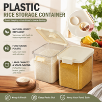 Symmetrical Plastic Rectangular Nordic Style Rice Storage Container Home Use Insect-Proof Moisture-Proof Sealed Box