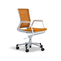 Chaise de bureau pivotante moderne à dossier mi-haut en maille, ergonomique, réglable en hauteur, avec dossier respirant, confortable pour le bureau à domicile