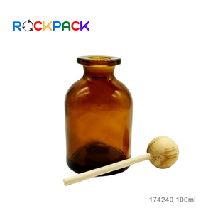 Hot bán 100ml Hổ phách rõ ràng Frosted Home sậy khuếch tán chai với bóng gỗ Stick - Product Image 2