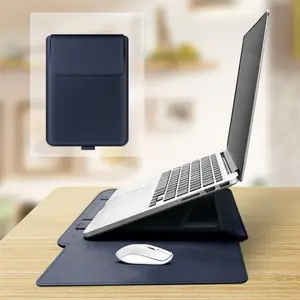 厂家批发新款Macbook 12英寸13英寸14英寸15英寸PU皮革笔记本电脑支架箱套手提袋