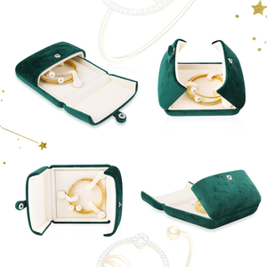 Manufacturer Wholesale Velvet Double Opening Jewelry <b>Box</b>, <b>Ring</b> Pendant Necklace, Pearl Jewelry Velvet Packaging <b>Box</b> - Product Image 3