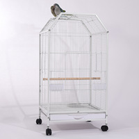 Cage à oiseaux multifonctionnelle, grande cage pour perroquets, en métal épaissi, facile à nettoyer, cage d'élevage d'oiseaux avec toit supérieur interactif