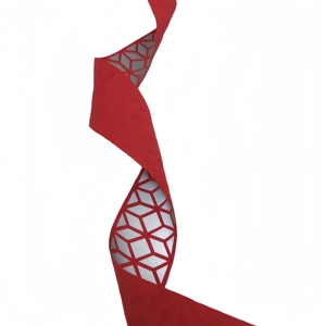 Nastro in Poliestere Riflettente Termico Rosso a Rombi Solido per Sicurezza Stradale, Luminoso al Buio, per Abbigliamento Outdoor, Produzione Industriale - Product Image 3