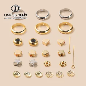 JD Wholesale Multi Size Stainless Steel Golden Copper Eye Head Pins Flowers End Beads For Jewelry Making Accessories