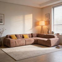 Canapé convertible compressible et extensible, scellé sous vide, modulaire, avec surface de coussin contrastante, coins arrondis sécurisés pour les enfants, gain de place