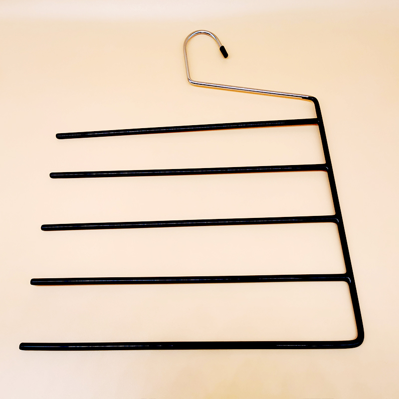 Cintre à pantalon en métal avec revêtement PVC à 5 couches