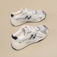 Chaussures décontractées personnalisables en cuir véritable, respirantes, légères, à enfiler, avec semelle épaisse en maille, tendance mode