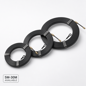 Cinta <span class=keywords><strong>pasacables</strong></span> de acero plana de alta resistencia con <span class=keywords><strong>cabezal</strong></span> guía de rodillo de latón macizo y terminal de ojal reforzado - Product Image 3
