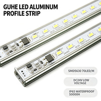 Barre lumineuse LED en aluminium avec capteur de mouvement PIR 24V 70 SMD5630 10mm IP65 3000K/4000K/6000K 2450lm Dimmable 1M