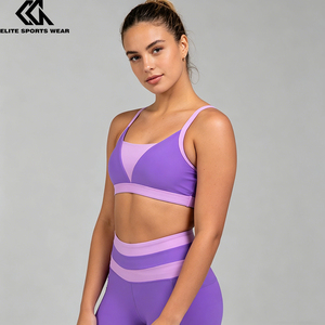 <strong>Purple</strong> Training Wear Color-blocked Athletic Wear Dance Academy <strong>Crop</strong> <strong>Top</strong> and Short - Product Image 2
