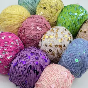 New Year Gift Sequin Yarn 3MM 6MM 1/2.3NM Eco-friendly Yarn Paillette Bling For DIY Handcraft