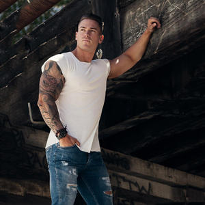 T-shirt a manica corta in puro cotone tinta unita tinta unita in puro cotone tinta unita con i <span class=keywords><strong>fratelli</strong></span> muscoli lavorati a maglia da 180g - Product Image 4