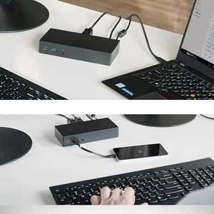 Vente chaude 40A90090US 40A90090EU <span class=keywords><strong>ThinkPad</strong></span> USB-C UltraDock <span class=keywords><strong>Station</strong></span> d'accueil Stock utilisé avec adaptateur secteur 90W pour ordinateur portable - Product Image 3