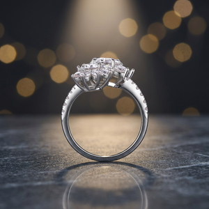 Sparkling Cut Moissanite Silver Plated 925 Sterling Silver High Quality Bezel Setting Toi Et Moi GRA Certified Luxury <b>Ring</b> - Product Image 2